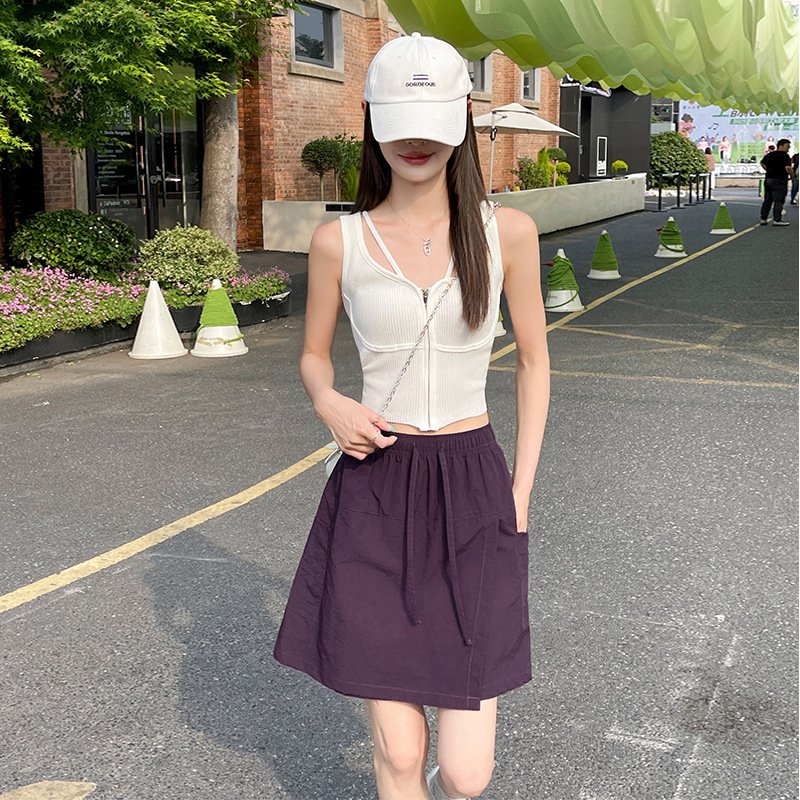 Damen Sommer Skort, High Waist, Outdoor Cargo Shorts, lässig und figurformend