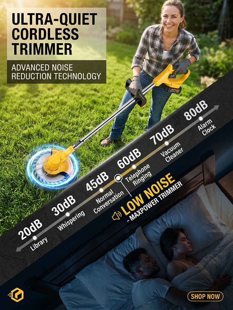 [3-Hour Battery Life] Electric Lawn Mower