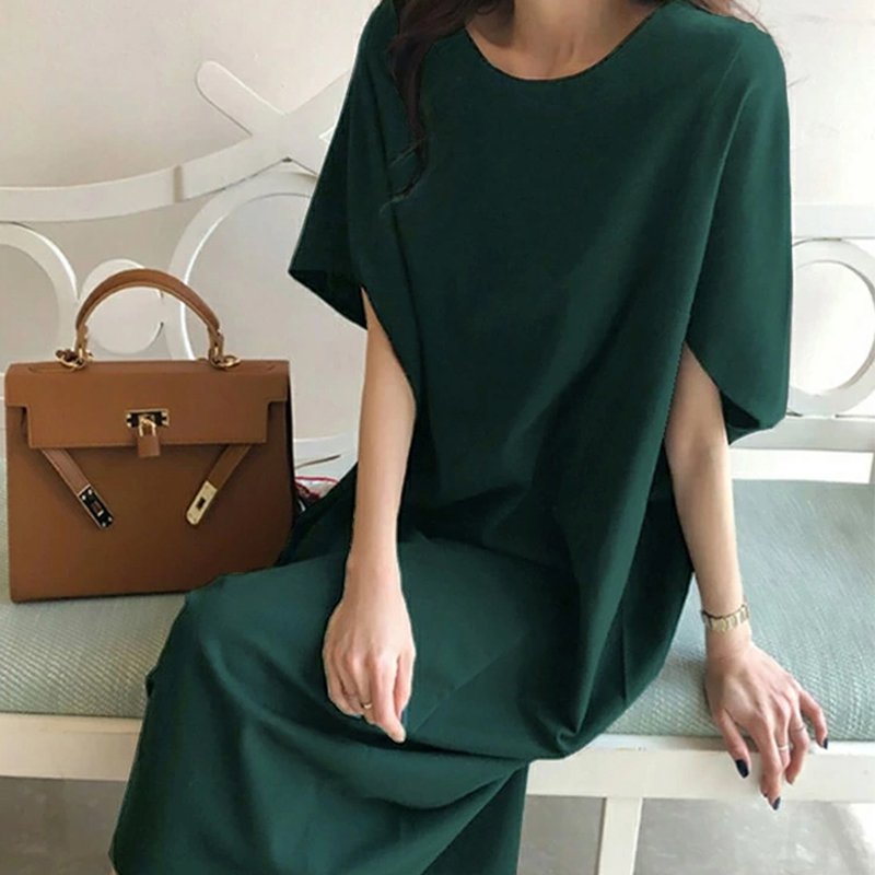 綿麻ドルマンワンピ