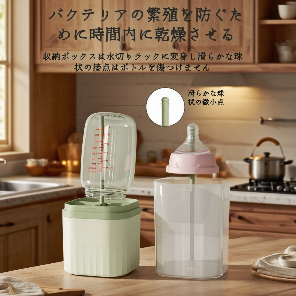 多機能ストレートハンドルシリコンボトルブラシセット