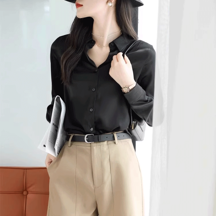 レディースシルクシャツ【上品な光沢感】