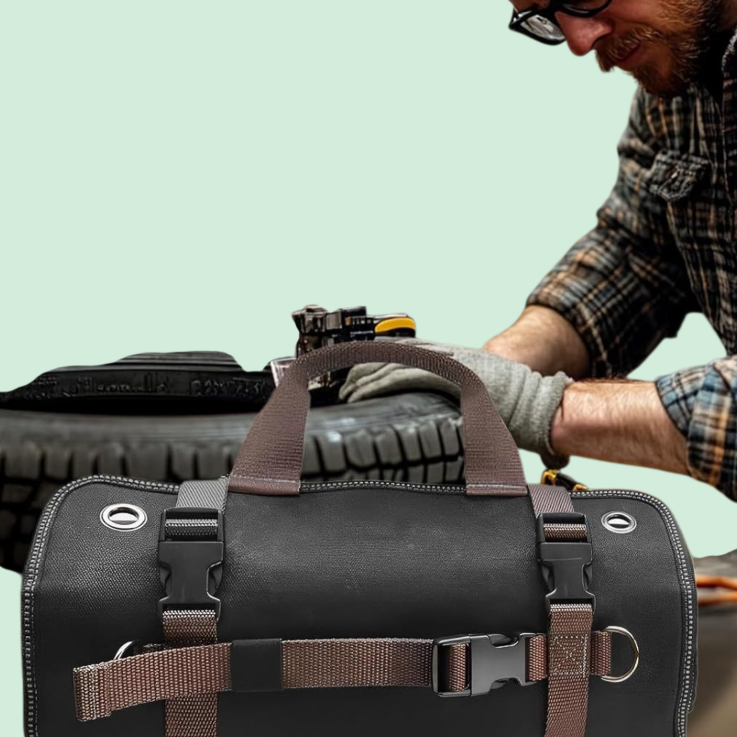 大容量のロールアップ式ポータブルオックスフォード布多機能電気技師用新ツールバッグ修理収納ツールバッグ