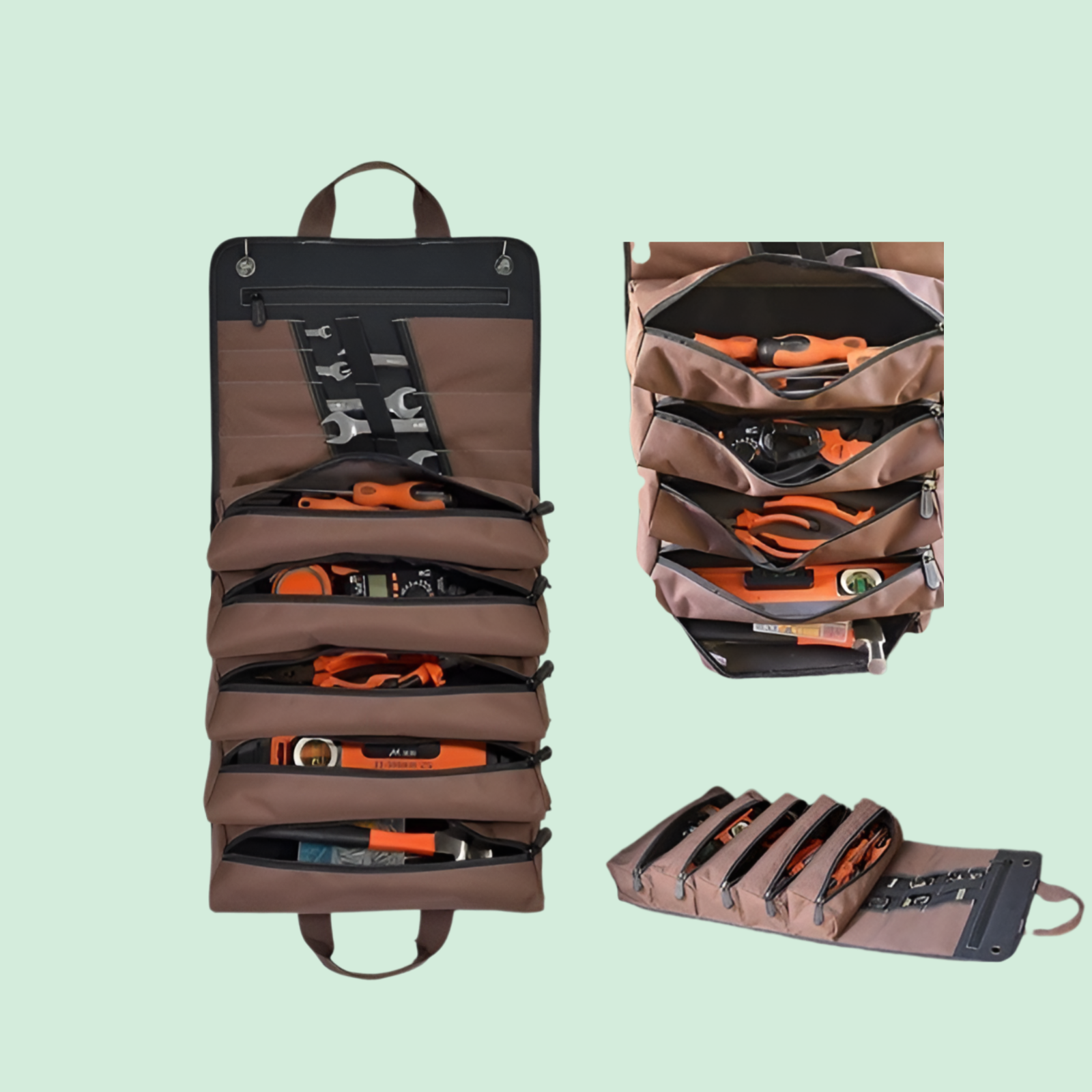 大容量のロールアップ式ポータブルオックスフォード布多機能電気技師用新ツールバッグ修理収納ツールバッグ