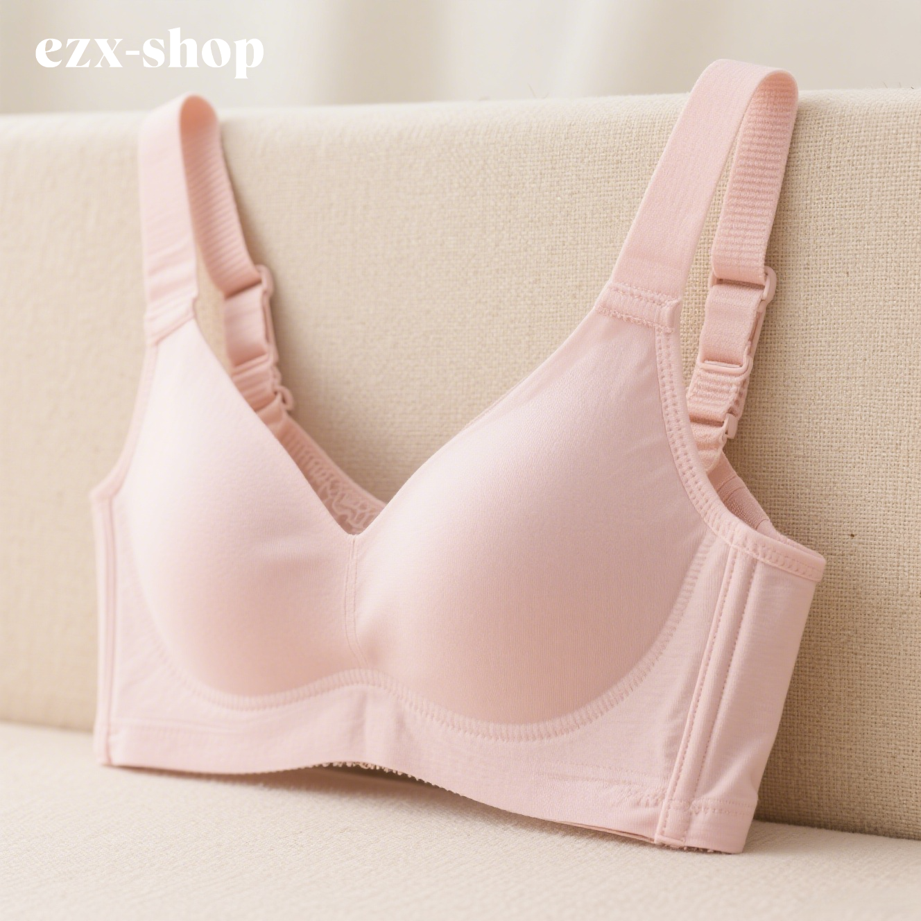 Női merevítő nélküli melltartó (világos rózsaszín modál)