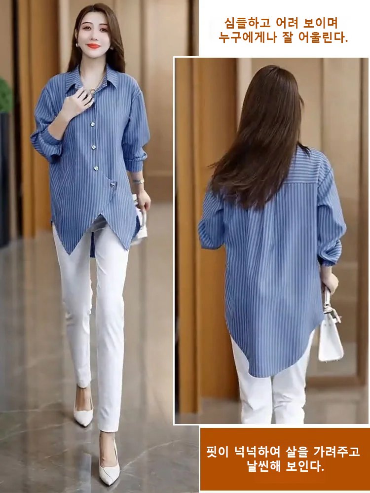 패션 불규칙 여성 셔츠