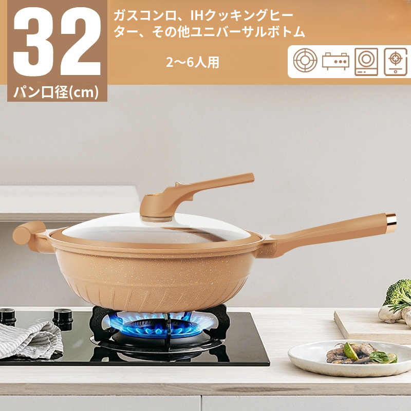 家庭用多機能微圧フライパン 栄養価の高いノンスティック粘土ダイカストフライパン