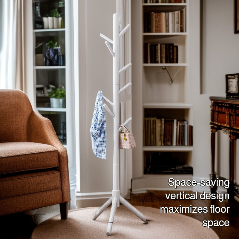 Solid wood coat rack