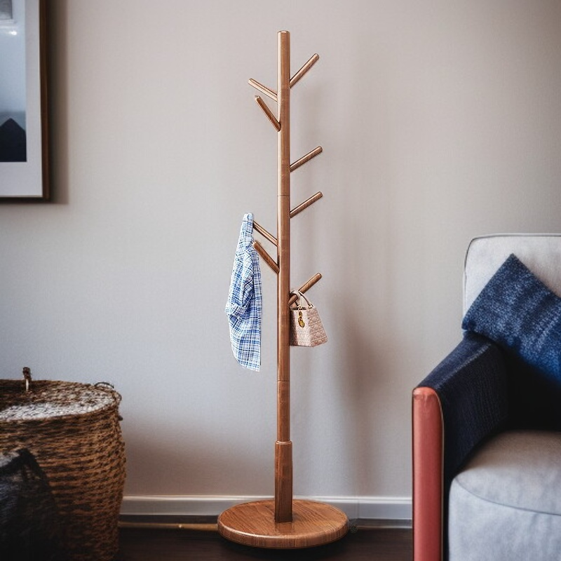 Solid wood coat rack