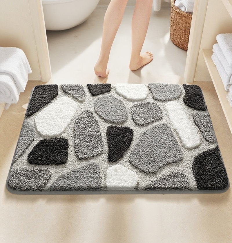 강한 흡수력 욕실 벨벳 발 패드 모습