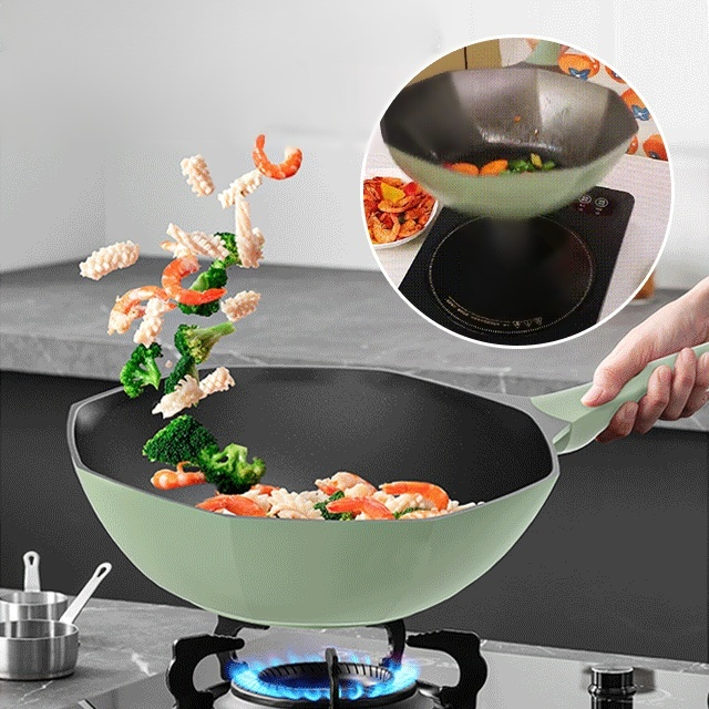 Langlebiger, antihaftbeschichteter, achteckiger Topf aus Lavagestein