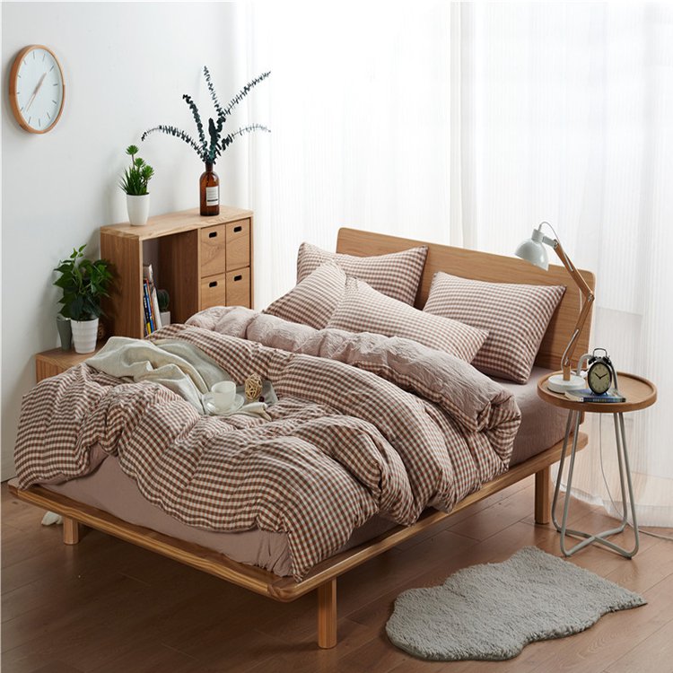 【寝具カバー4点セット】天然ウォッシュコットン　柔らかく快適　より質の良い睡眠をサポート