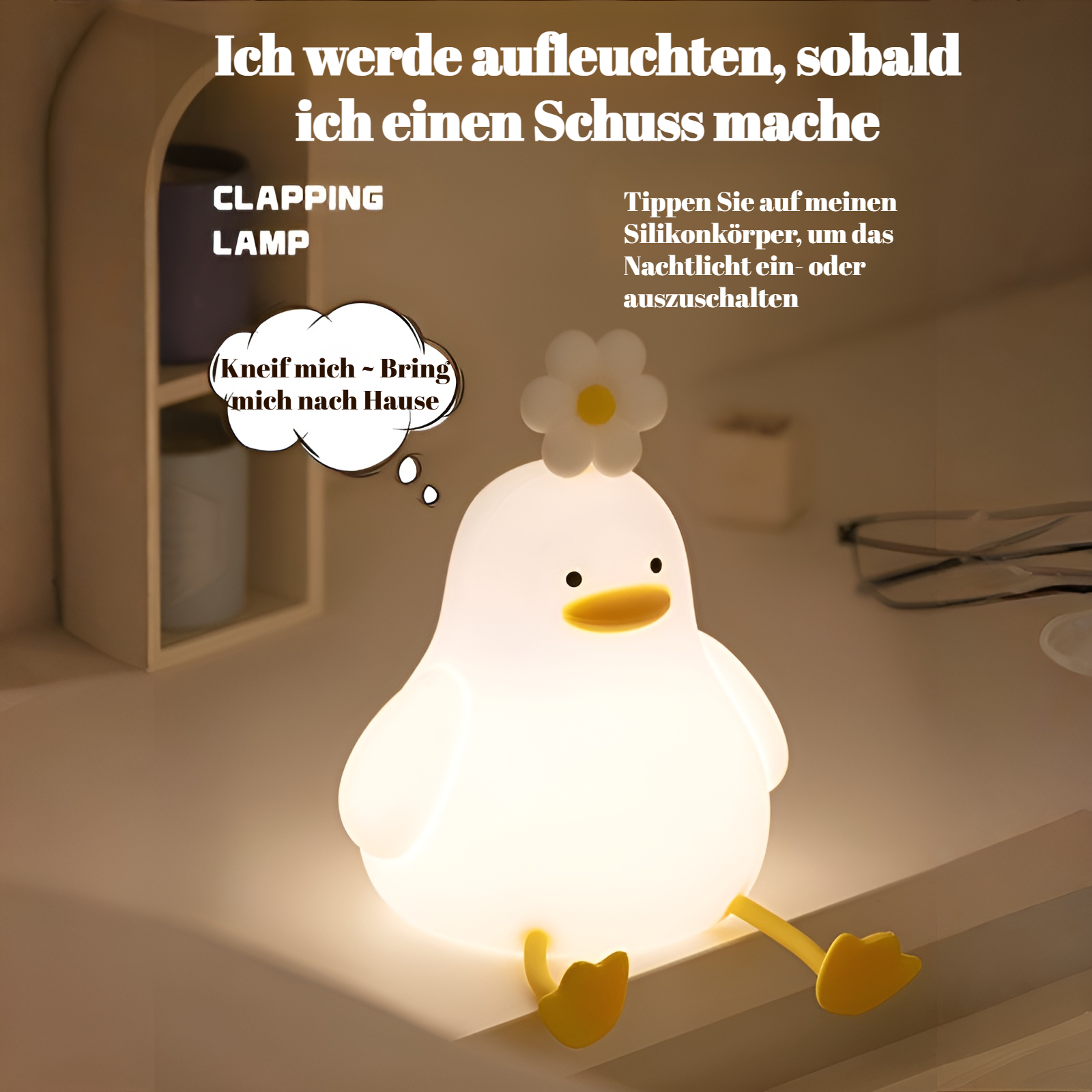 Blume ente schlaf mit kleine nachtlicht bett mit induktion kinder geburtstag geschenk pat lampe leuc