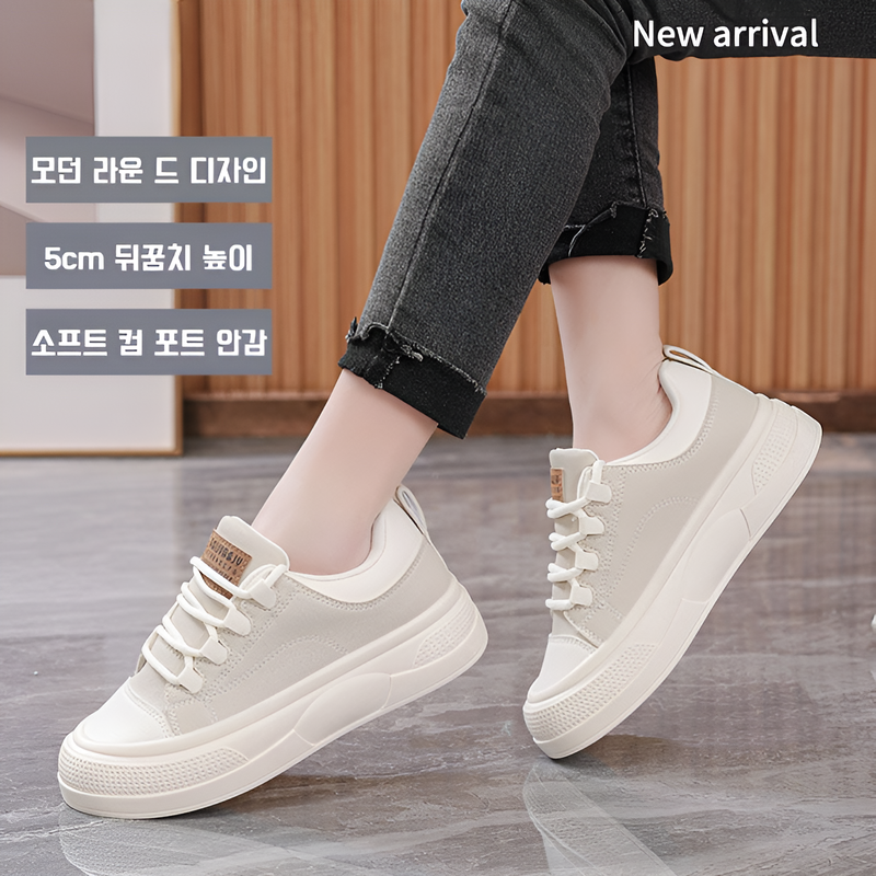 통굽 운동화 키높이 화이트 슈즈 여성 캐주얼 운동화 봄 학생 스트리트화