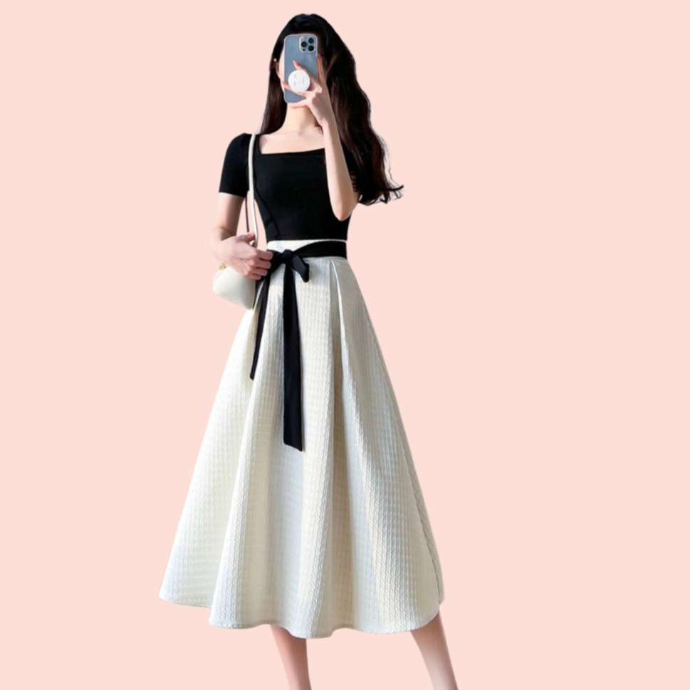 여성 여름 슬림핏 투피스 스커트 세트