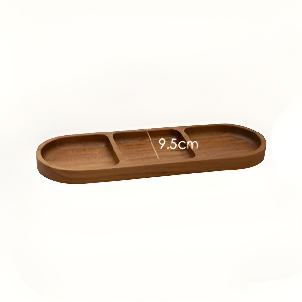 가정용 일본식 나무 타원형 빈티지 칸막이 접시