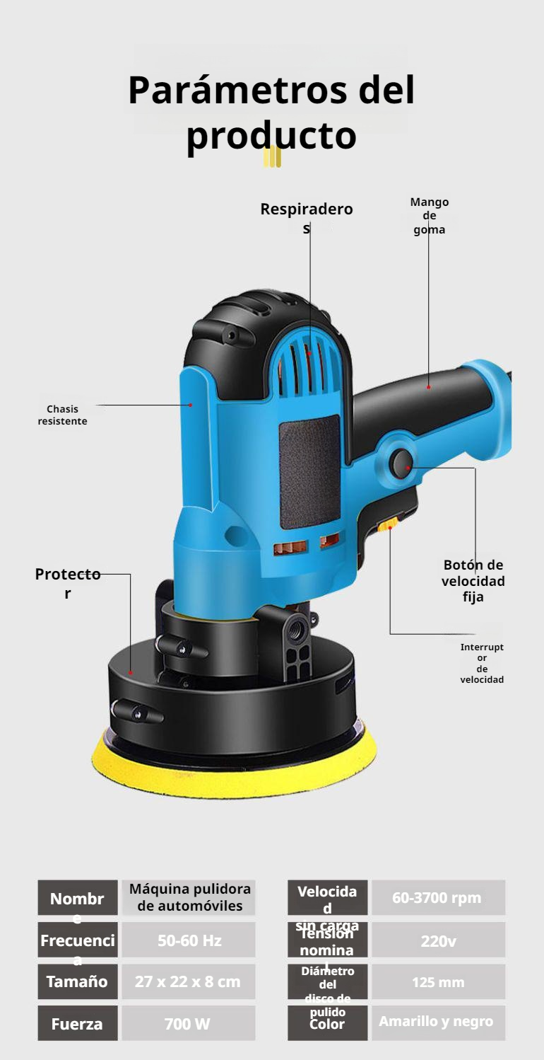 Máquina pulidora pequeña para automóviles