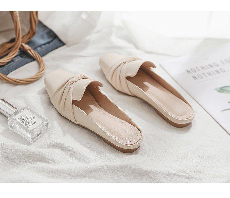 반 토 슈즈 굽 없는 샌들 까르푸 뮬