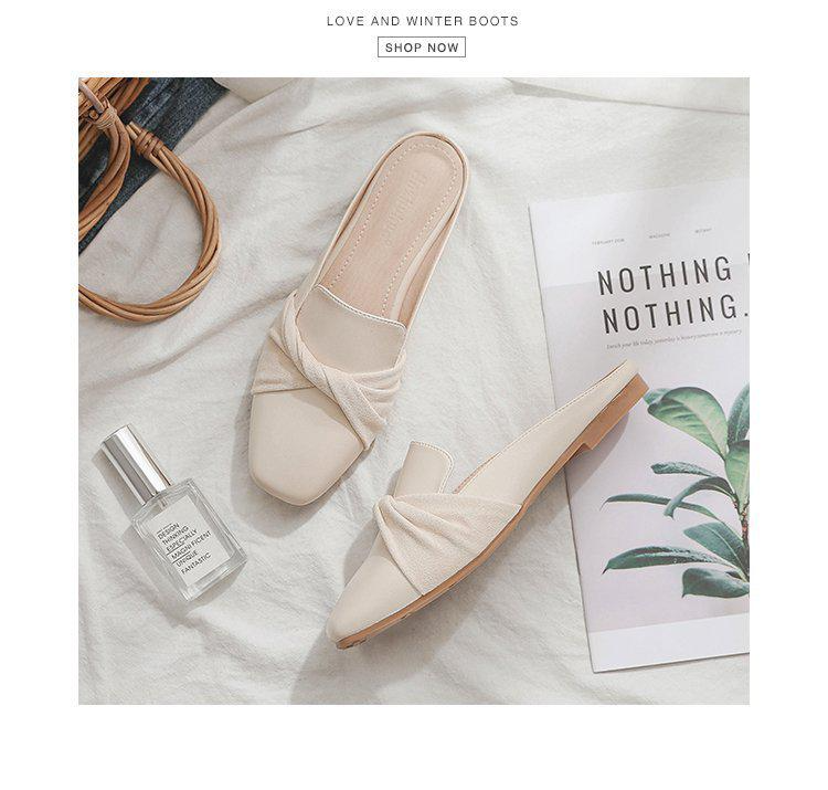 반 토 슈즈 굽 없는 샌들 까르푸 뮬