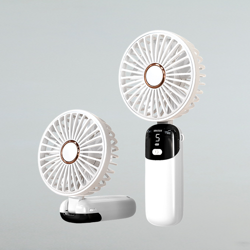 ミニ折りたたみ式インテリジェントデジタル大風力氷感静音ハンドヘルドファン