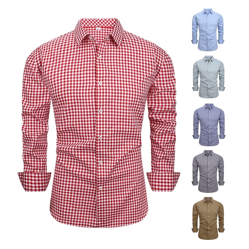 Casual Plaid Shirt Shirt Plaid Vintage Outdoor Four Side Stretch