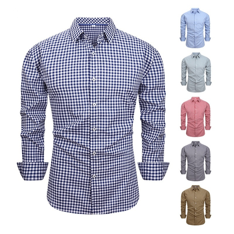 Casual Plaid Shirt Shirt Plaid Vintage Outdoor Four Side Stretch