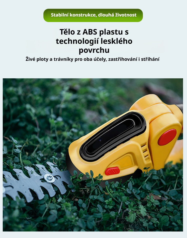 Nabíjecí zahradní nůžky při práci na živém plotu