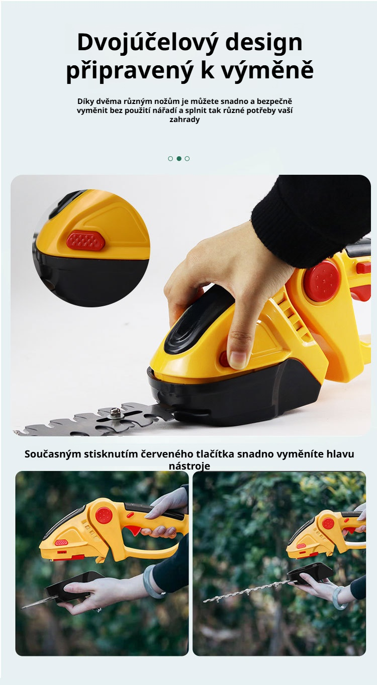 Bezdrátové nůžky s nabíjecím kabelem