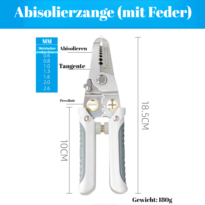 Industriequalität Elektriker Spezialwerkzeuge Multifunktions-Abisolierzange Drahtschneidezange