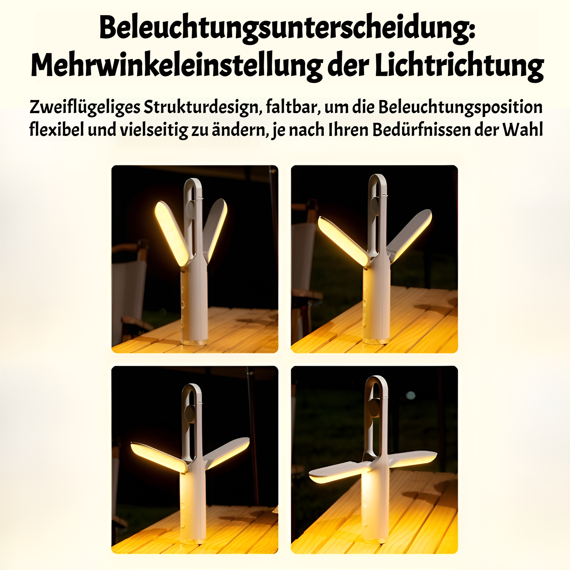 Neue faltbare Campingleuchte im Freien, Notfall-Campingleuchte, Multifunktions-Taschenlampe mit star