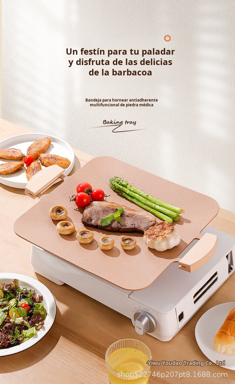 Placa de barbacoa coreana de piedra médica para camping