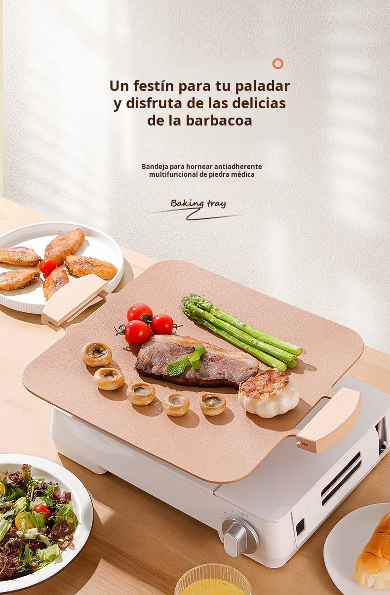 Placa de barbacoa coreana de piedra médica para camping