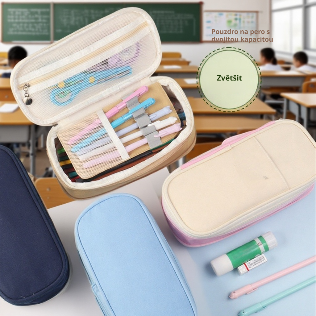 Vylepšené multifunkční pouzdro na pastelky v barvách makronek Highcolor