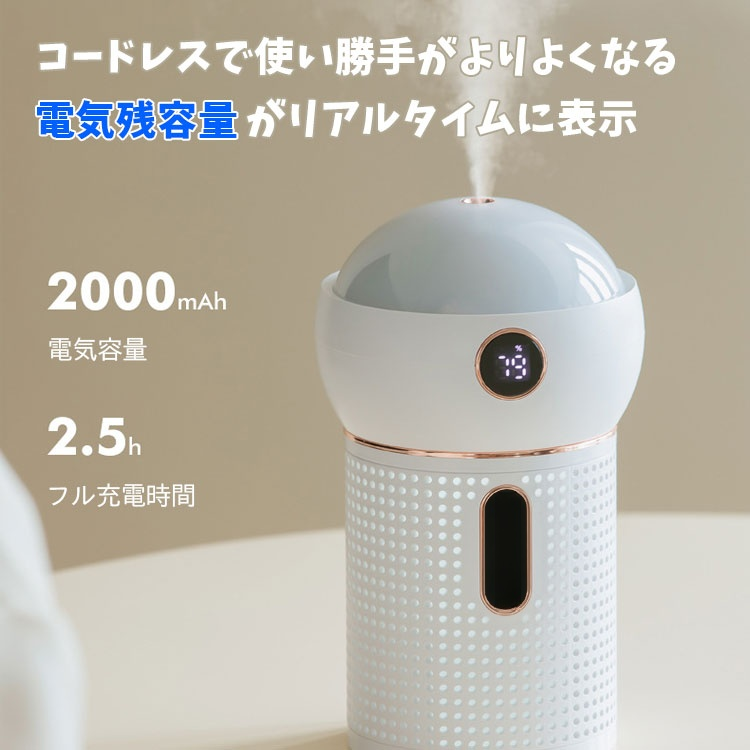 【卓上投影ライト加湿器】投影ライト、ナイトライト、加湿機能、イルミネーション