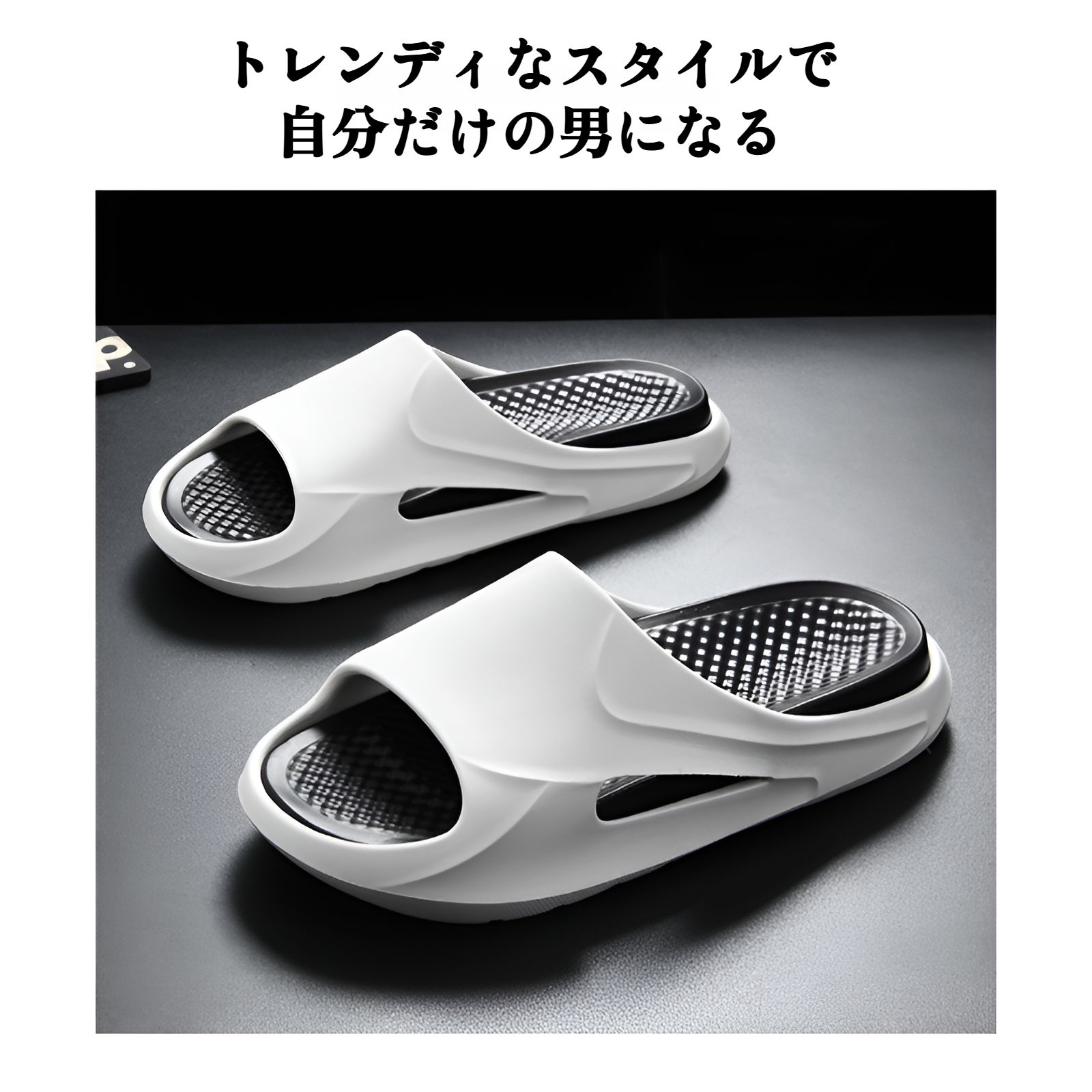 メンズ夏用スリッパ、厚底滑り止めスリッパ、アウトドアスポーツスリッパ、カジュアルビーチシューズ、バスルーム用ビーチサンダル