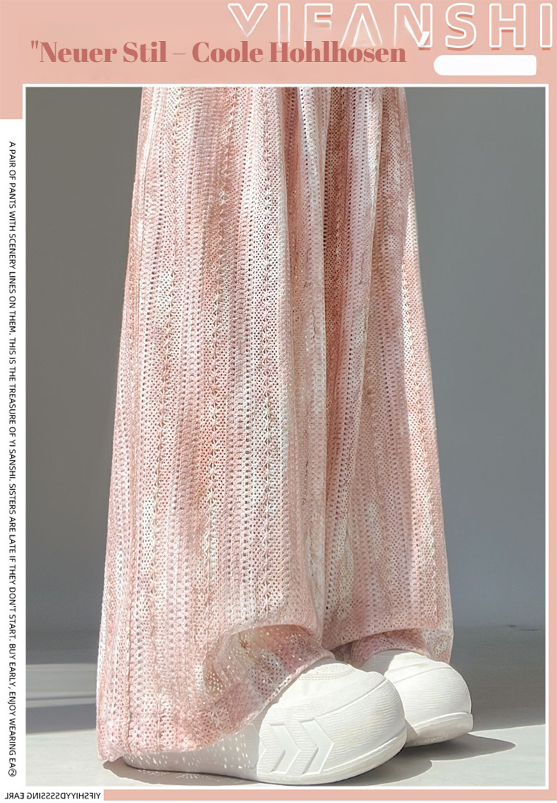 Trendige Damen Eisseide Print Hose – Vorderansicht