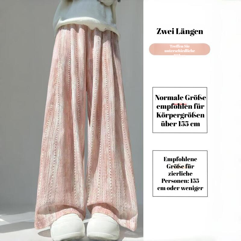 Trendige Damen-Weithose mit Eisdruck, Sommerliche Freizeithose
