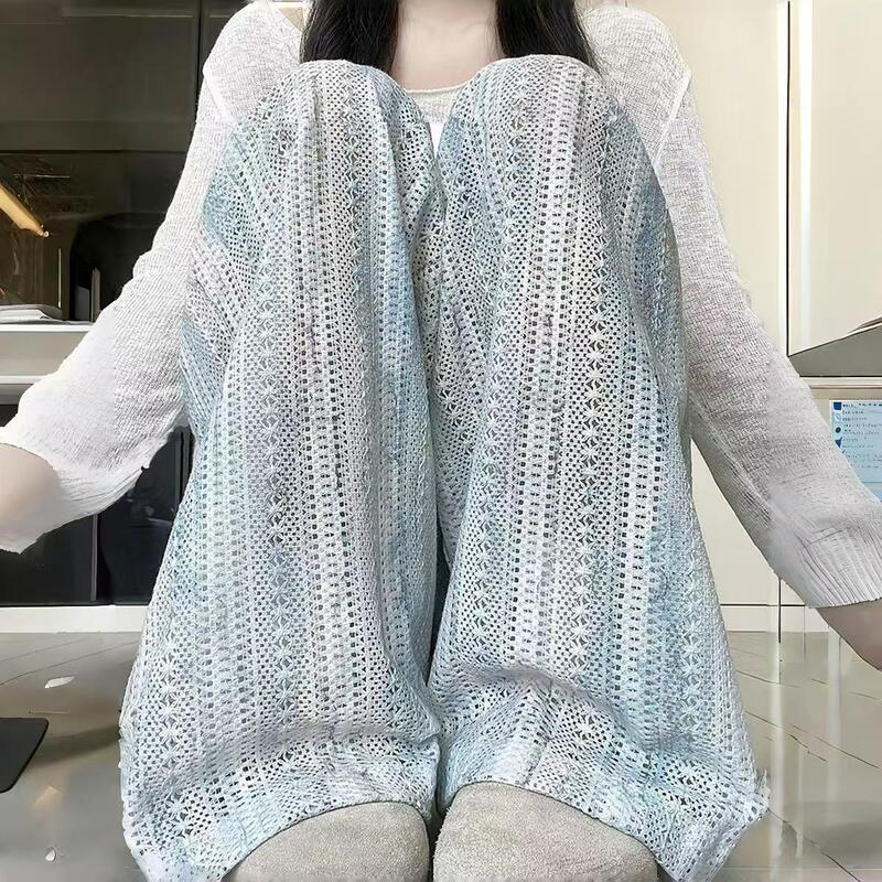 Trendige Damen-Weithose mit Eisdruck, Sommerliche Freizeithose