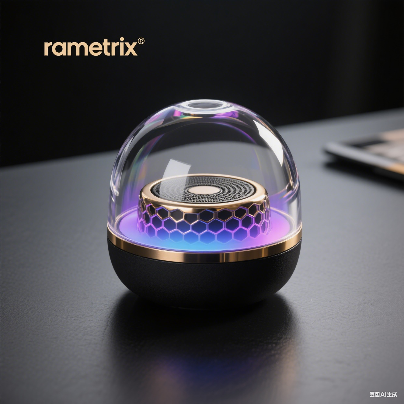 Schwarz-goldener schillernder Kristalllautsprecher