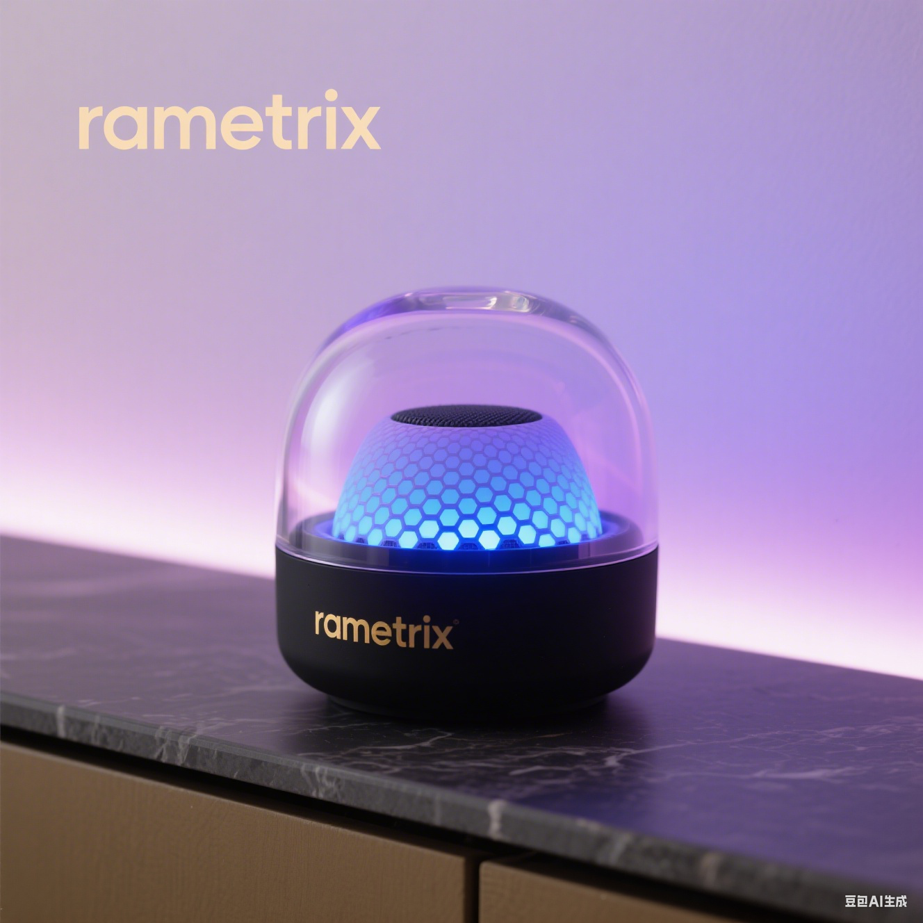 Schwarz-goldener schillernder Kristalllautsprecher