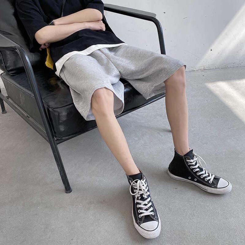 저고리의류한판패션트렌드여름솔리드심플원숙풍와이드5부반바지팬츠