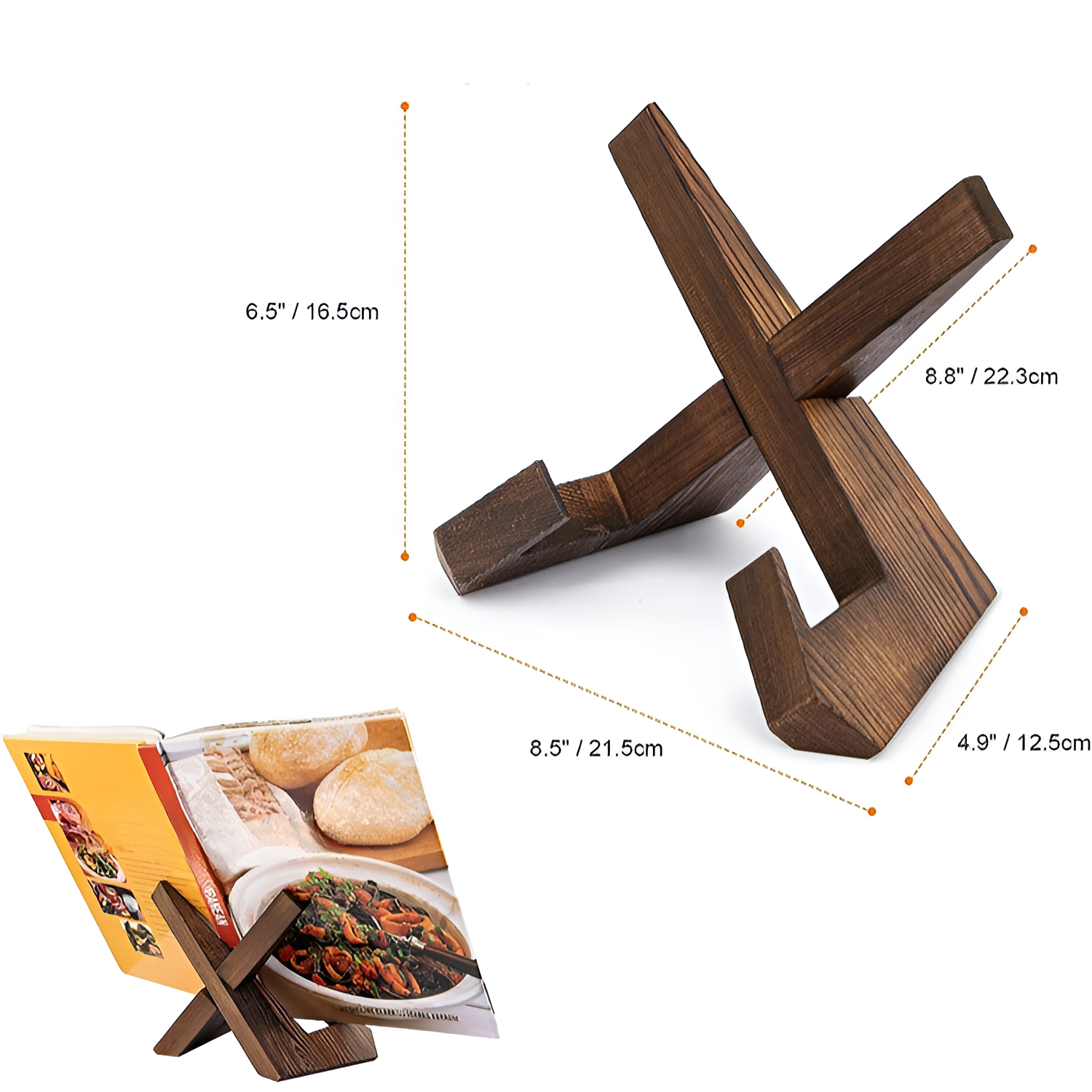 Home lazy recipe stand reading rack solid wood record storage display stand iPad wooden lazy stand