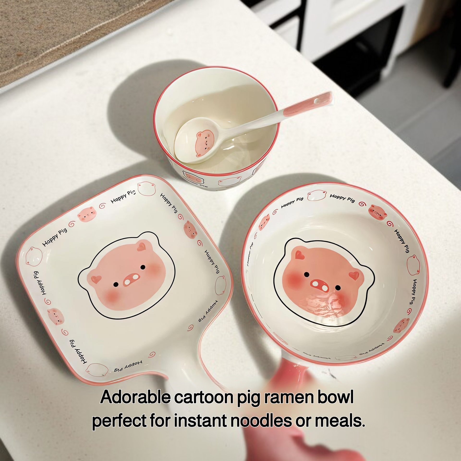 Household high-value ceramic instant noodle bowl