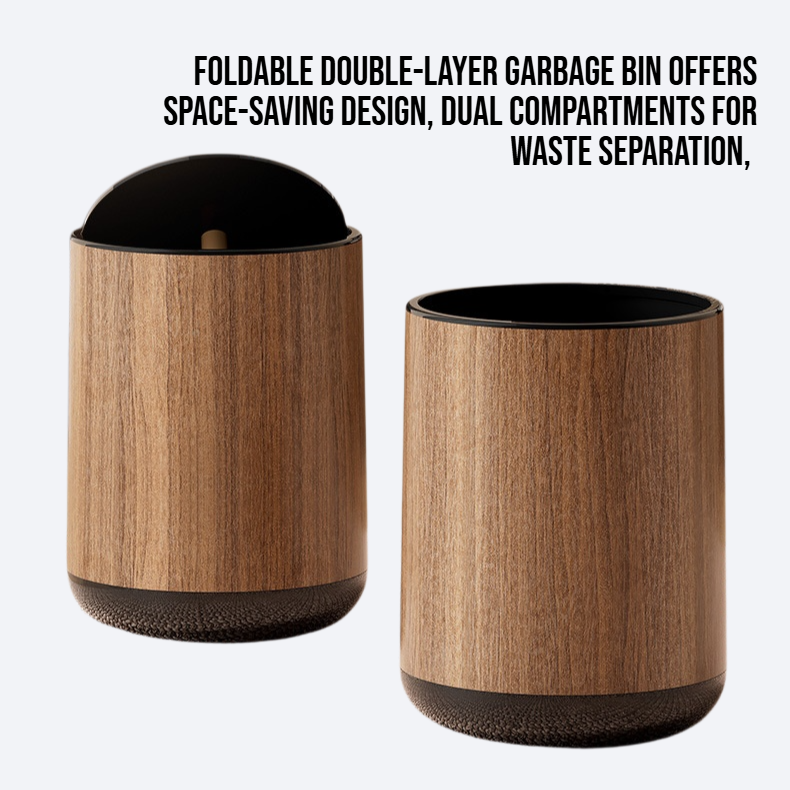 Foldable double-layer garbage bin