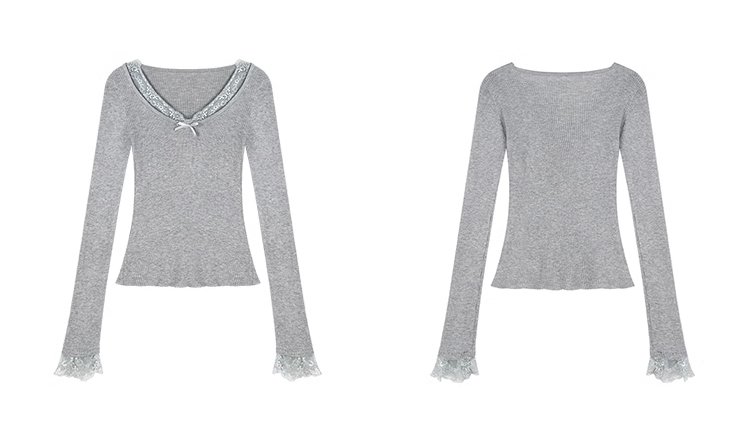 柔らかい素材のレディース長袖ニット