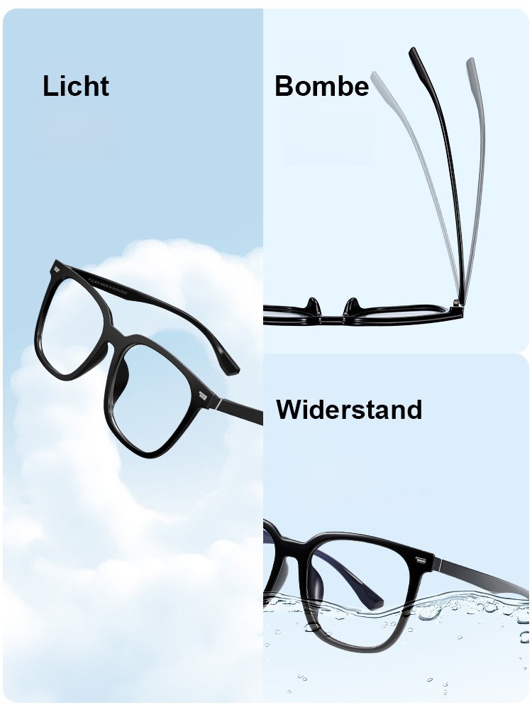 【Langanhaltender Tragekomfort ohne Druck auf die Nase】TR Blaulichtschutzbrille für Kurzsichtigkeit