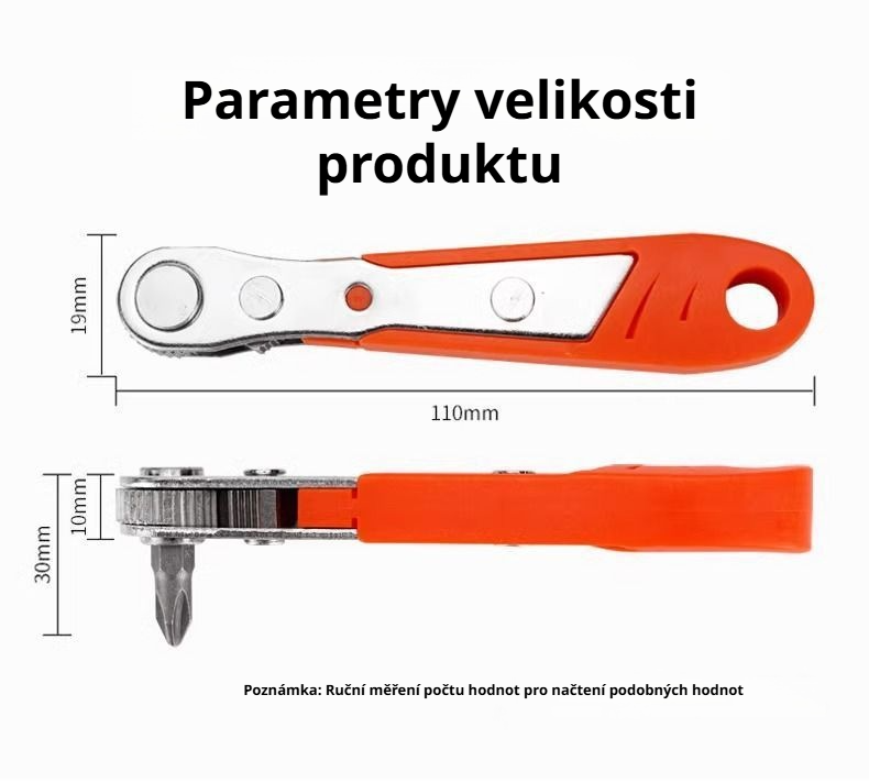 Oboustranná sada ráčnových klíčů s většími ozubenými koly, protiskluzovou rukojetí a malou mezerou