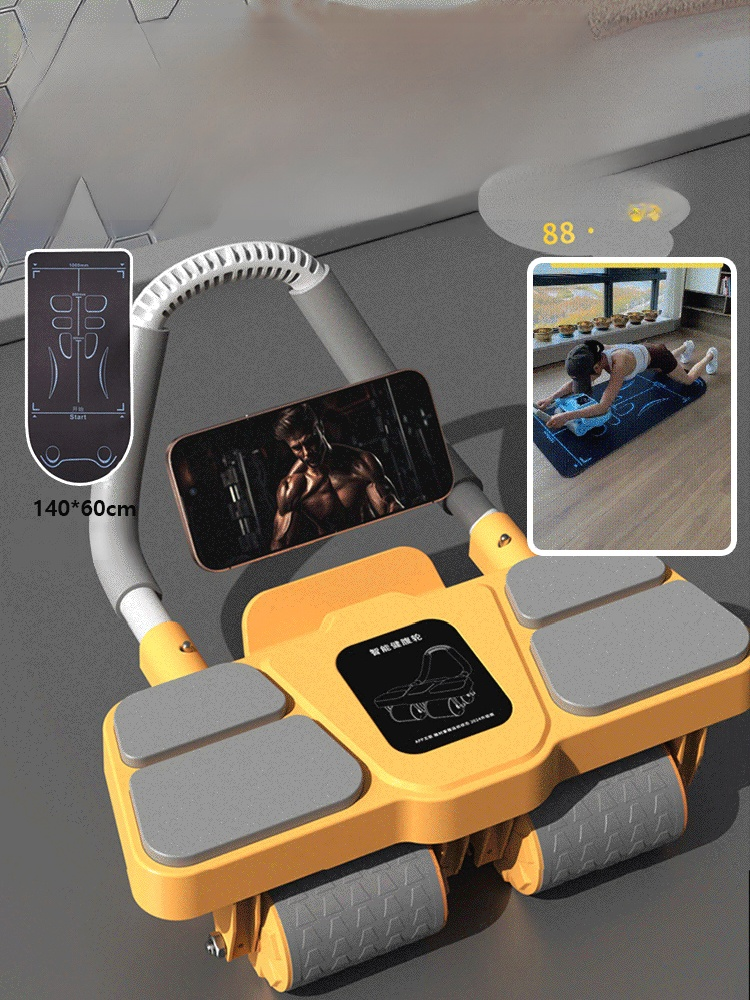 사륜 자동 리바운드 복근운동 롤아웃 + 요가매트