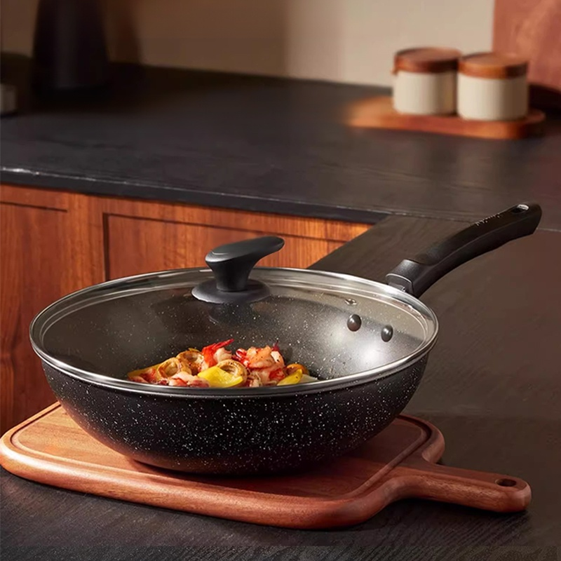 煙の出ない麦飯石フライパン