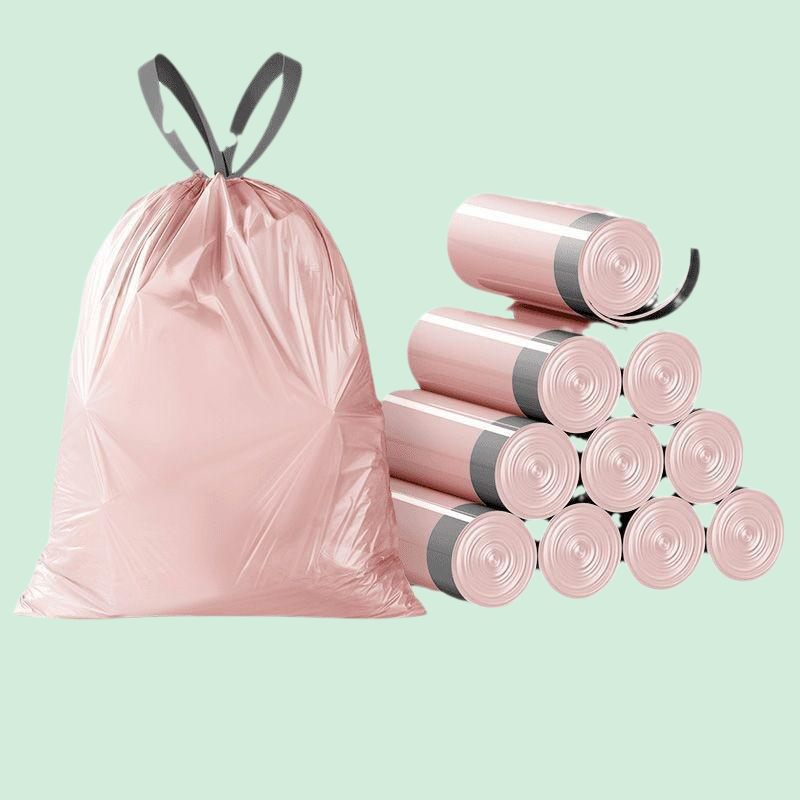 아이스베리 핑크 끈 쓰레기봉투 대형 가정용 휴대용 두꺼운 주방 쓰레기봉투