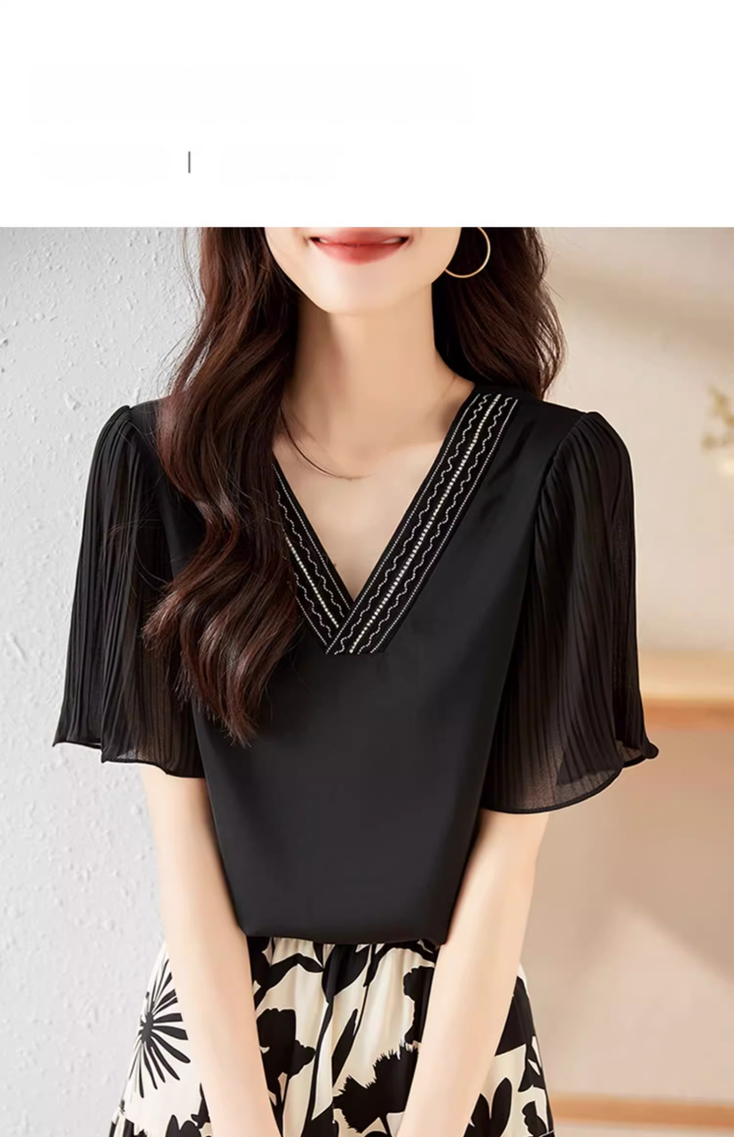 캐주얼한 반팔 블라우스 데일리룩